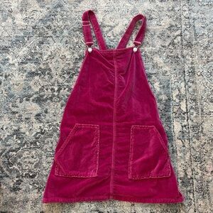 Topshop Burgundy Corduroy Pinafore Dress